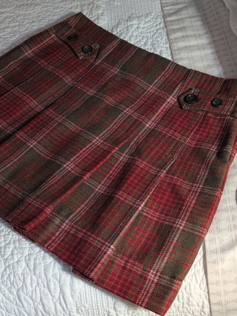 GAP Red and Green Plaid Mini Skirt